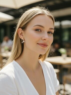 Delicate Small Gold Floral Drop Earrings - Gold Color